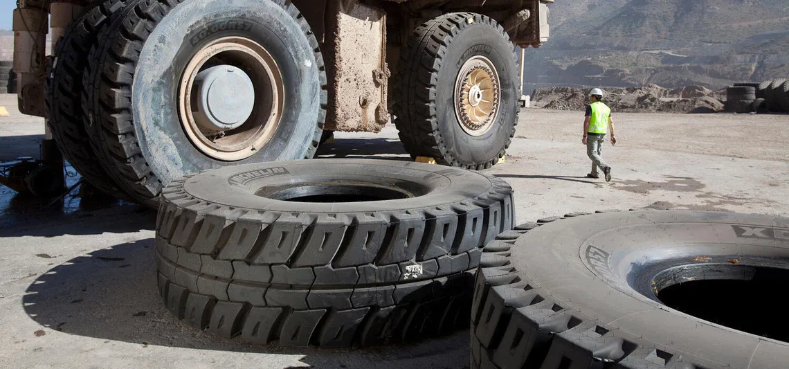End-of-life mining haul truck tires